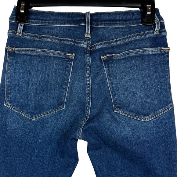 FRAME SZ 26 Le High Skinny Crop Jeans Distressed Zip-Fly Mid-Rise Fray Gaby Wash - Picture 5 of 11